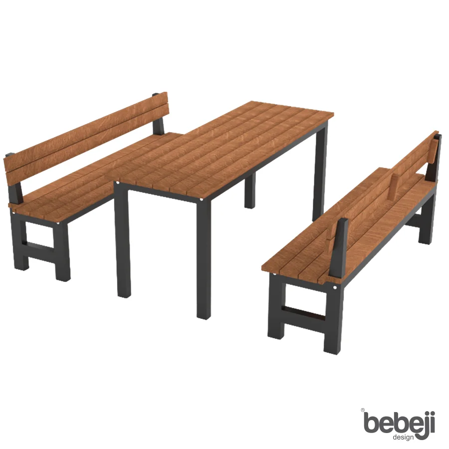 Wooden Bench Set J9816