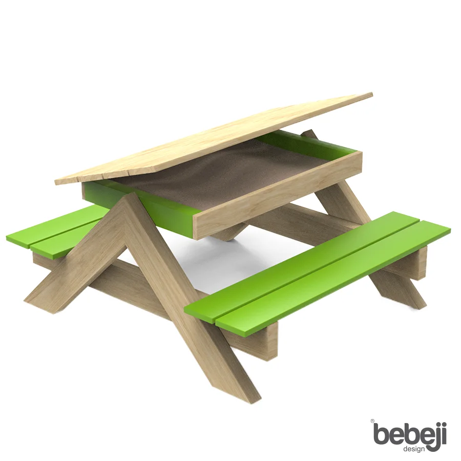 Wooden Kid Picnic Desk With Board/Sandbox J9817