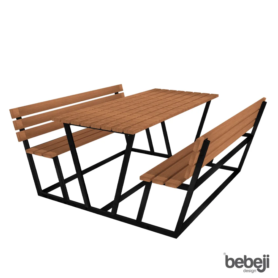 Wooden L Bench J9812